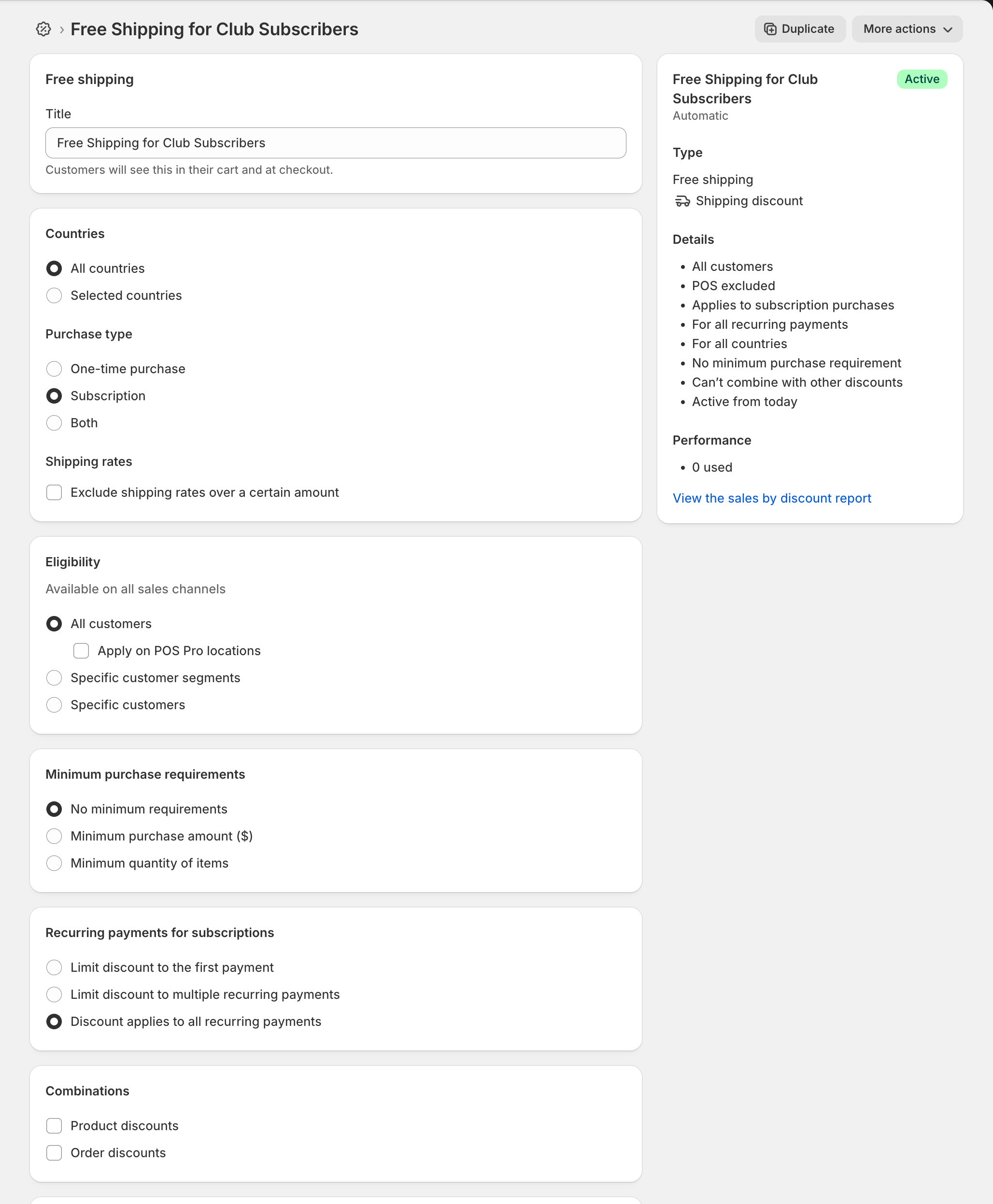 Free Shipping for Club Subscribers