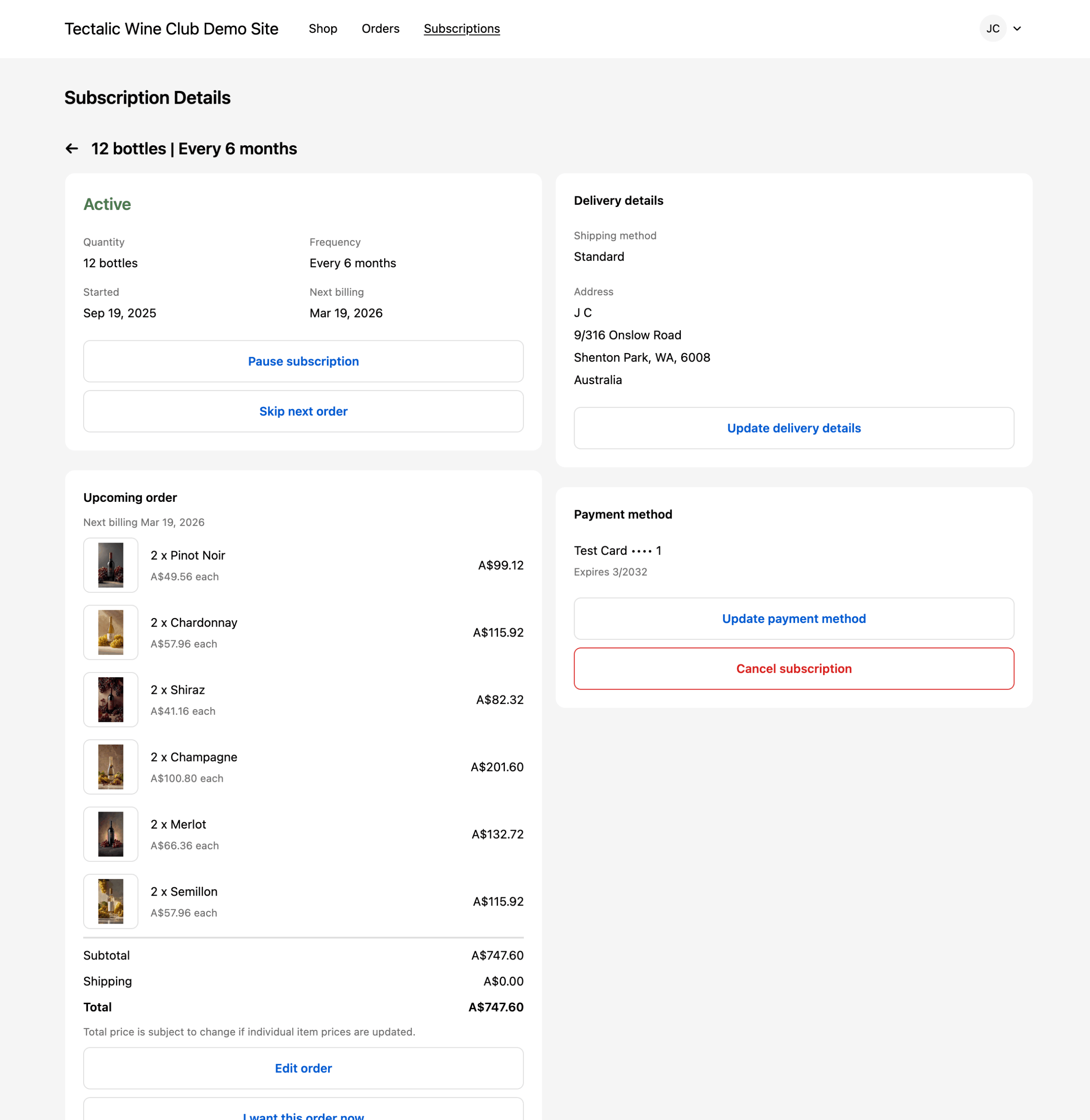 Subscription Details