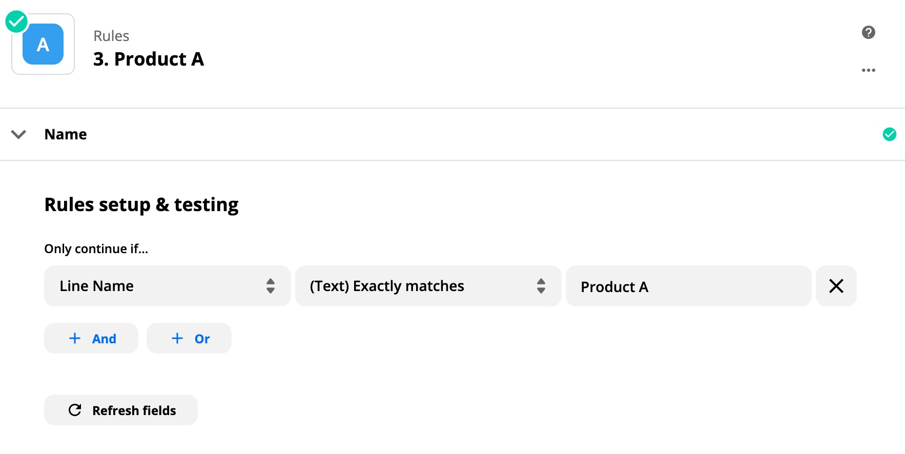 Paths Criteria Based on Product Name